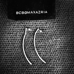 BCBG MaxAzria Stainless Steel Curved Vertical Bar Dangle Earrings with post back